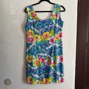 Vintage JAMS WORLD | Orchids of Hawaii Tropical Print Mini dress | Size 7